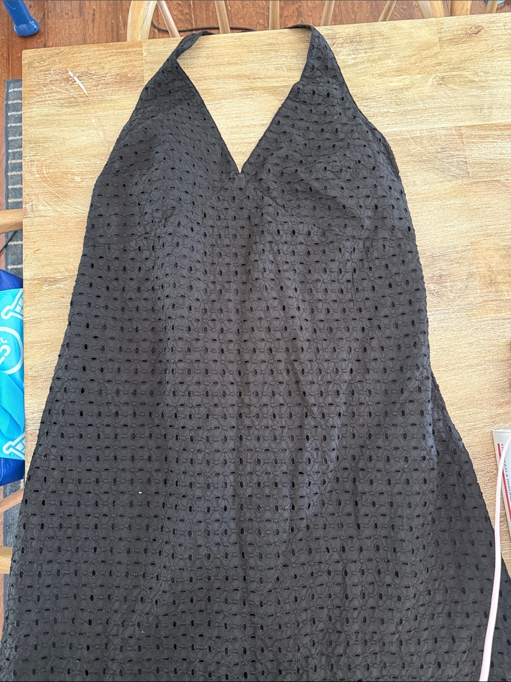 a new day Black Eyelet Halter Maxi Dress